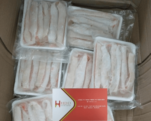 Lườn cá hồi đông lạnh - Size trung 2-3cm